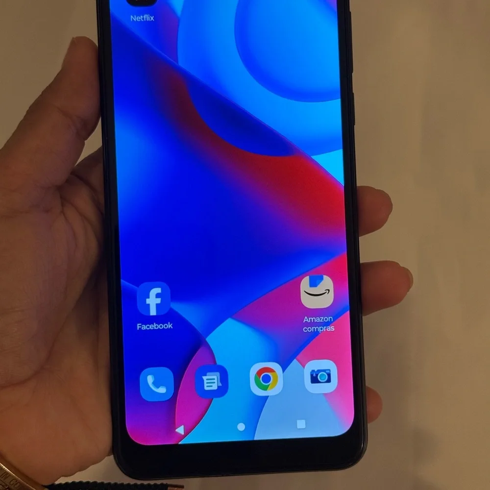 Sleek Black Smartphone with Vivid Display
